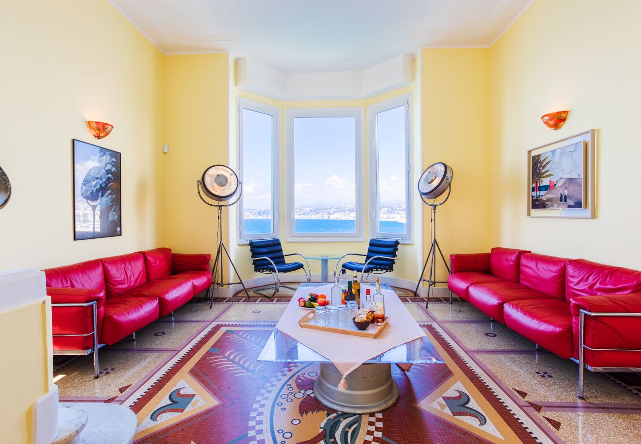 Living room with sea view