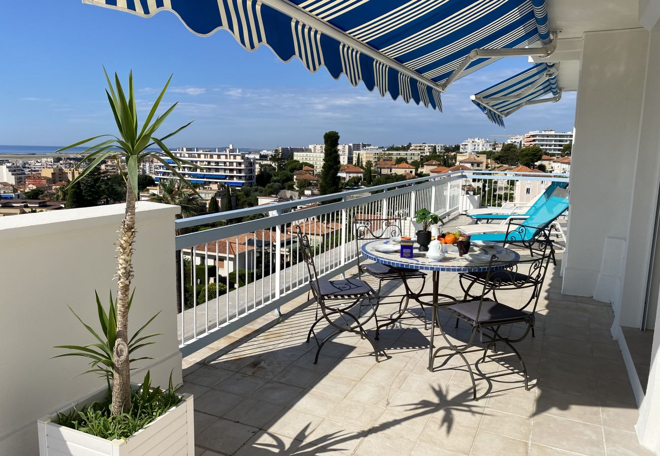 Large terrace with garden furniture