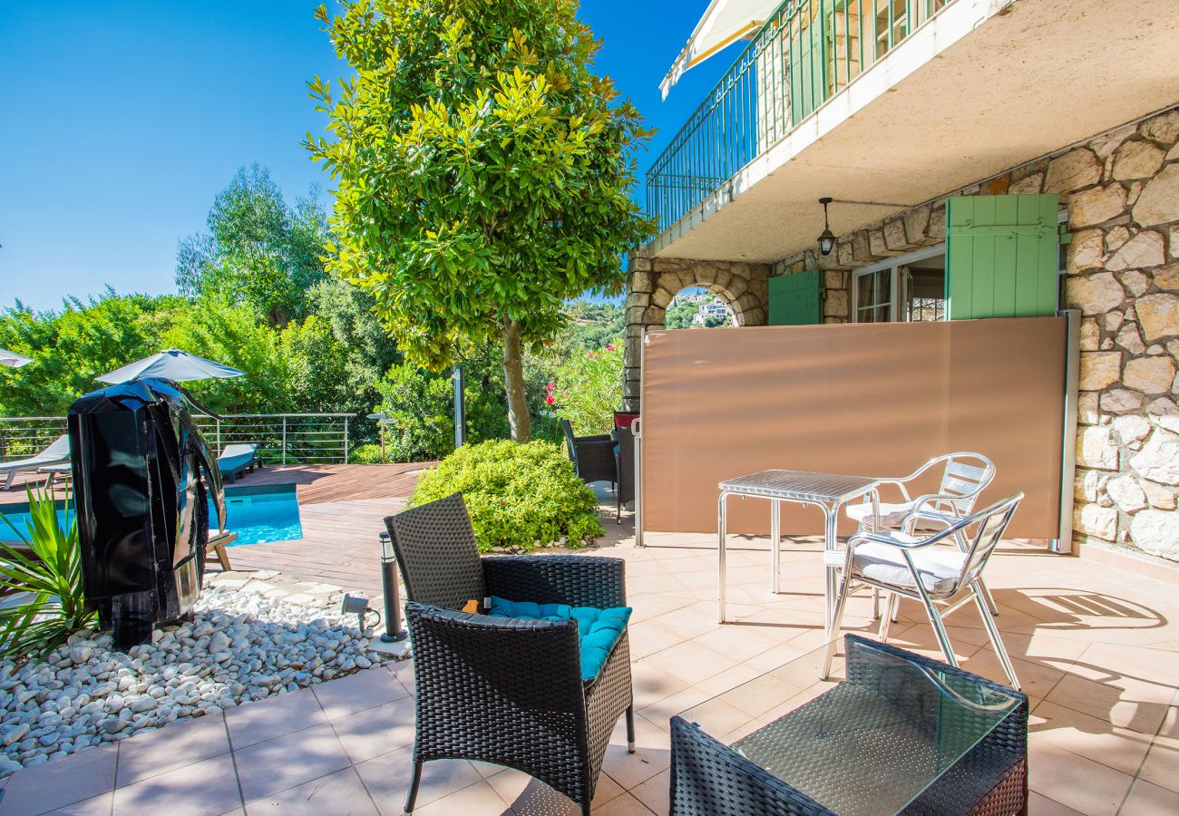 Terrace with pool view