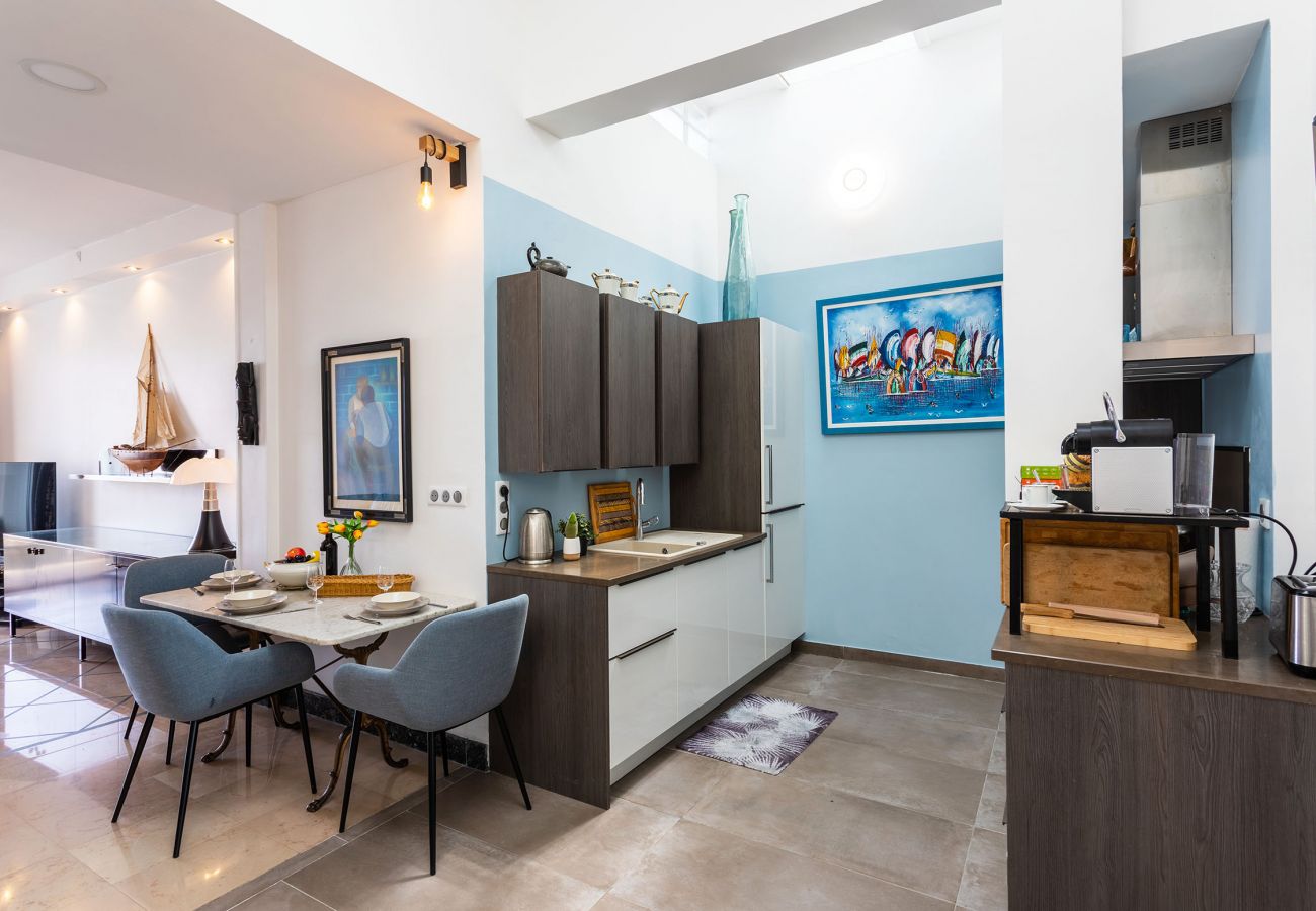 kitchen open to the living room