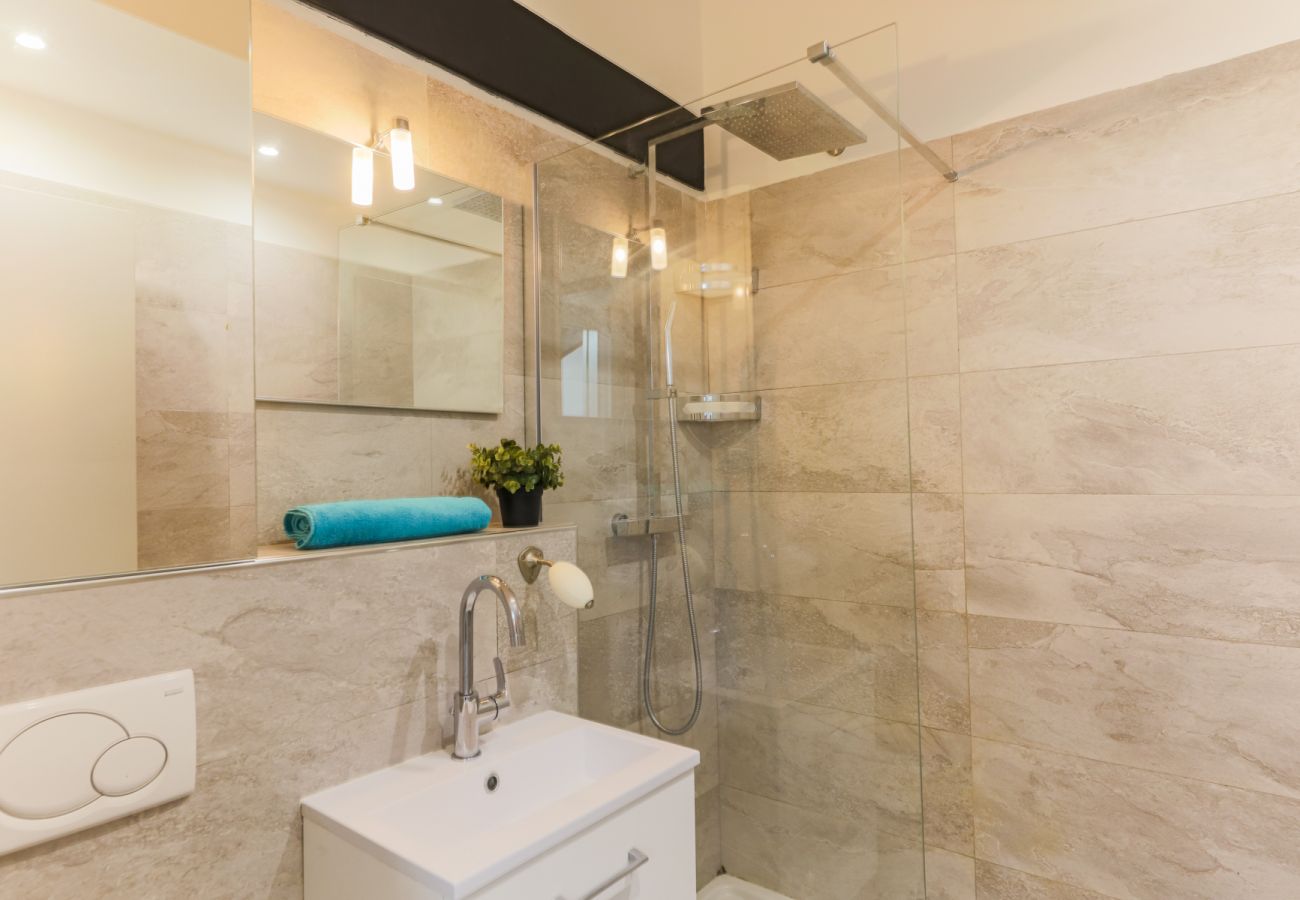 Salle de bain n°2 avec douche et toilettes